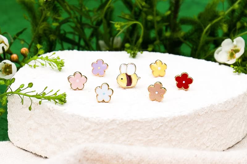 小蜜蜂 Bee 小花 夾式耳環 低敏鋼針 生日禮物 紙盒包裝