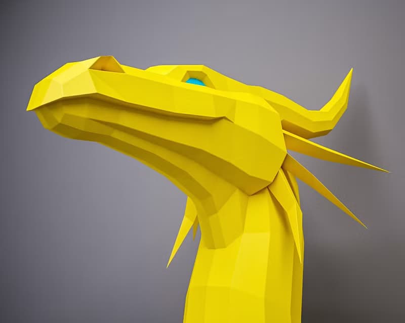 【數位】Papercraft Dragon 3D, DIY Paper Craft project, Sculpture decor, DIGITAL TEMPLATE