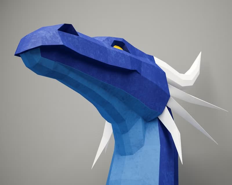 【數位】Papercraft Dragon 3D, DIY Paper Craft project, Sculpture decor, DIGITAL TEMPLATE