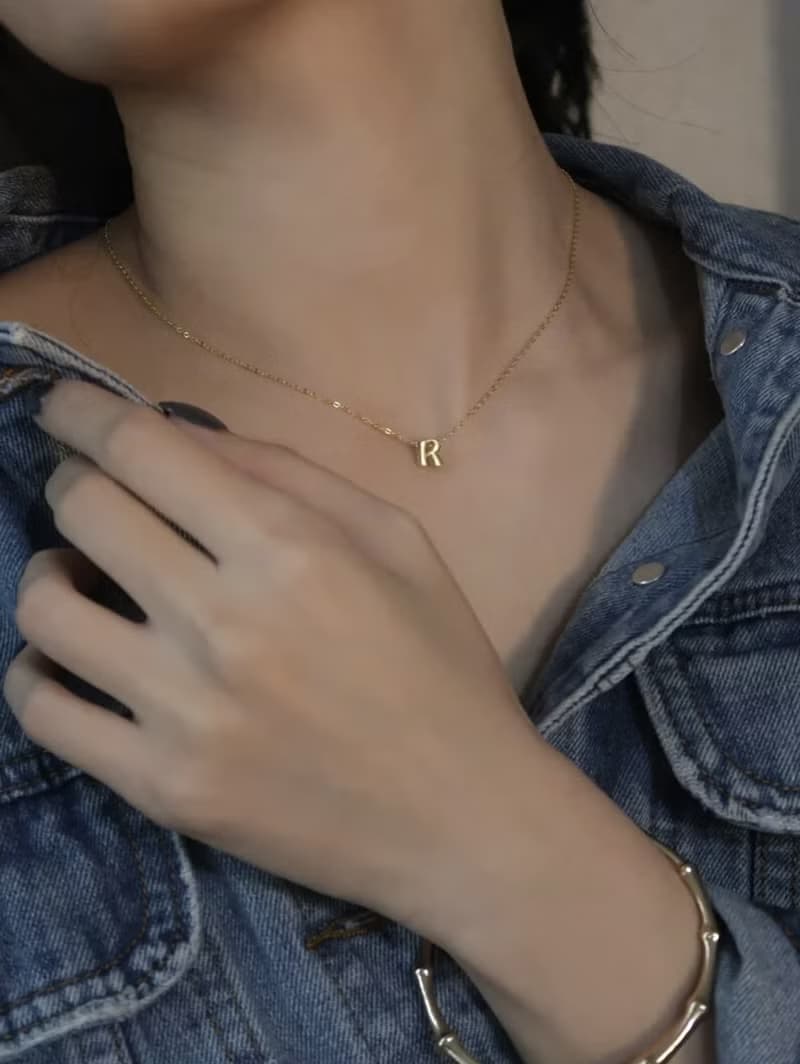 字母系列-純銀鍍金-經典簡約字母項鍊