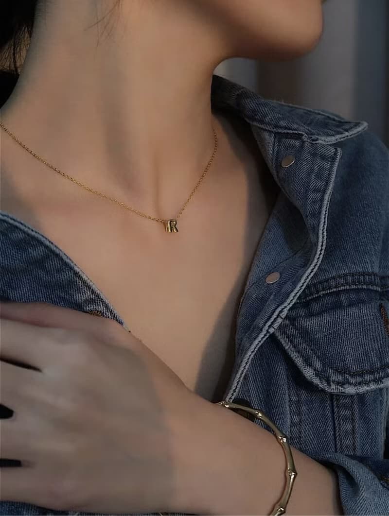 字母系列-純銀鍍金-經典簡約字母項鍊