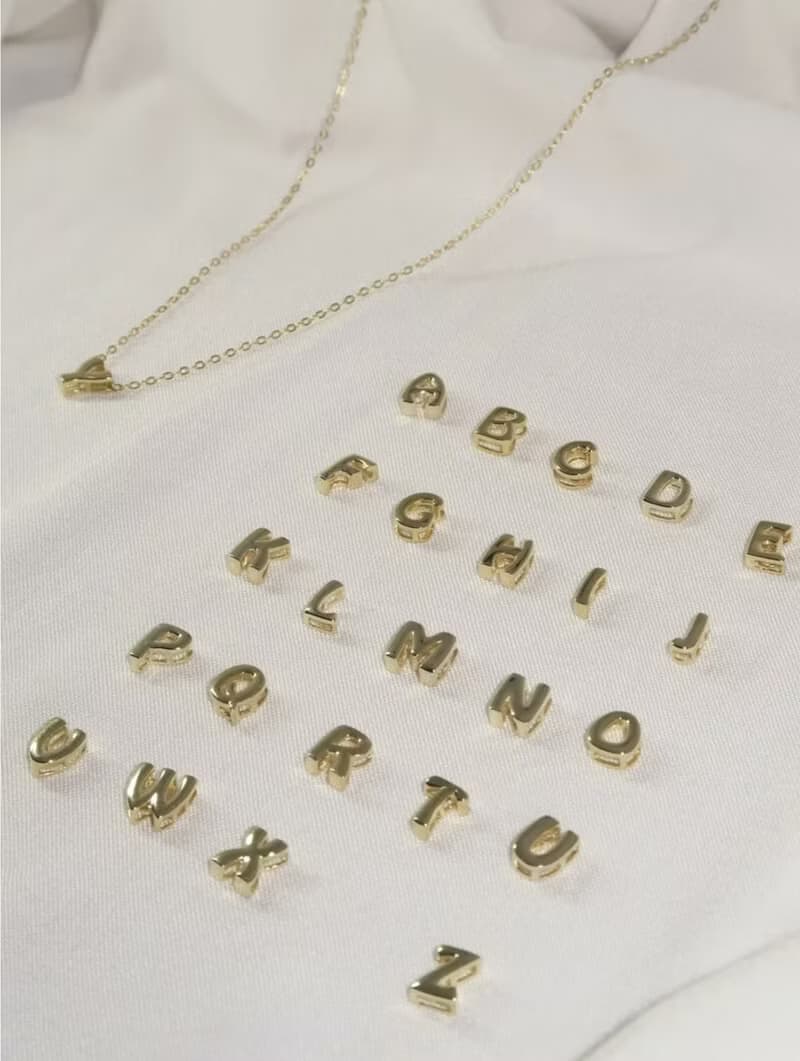 字母系列-純銀鍍金-經典簡約字母項鍊