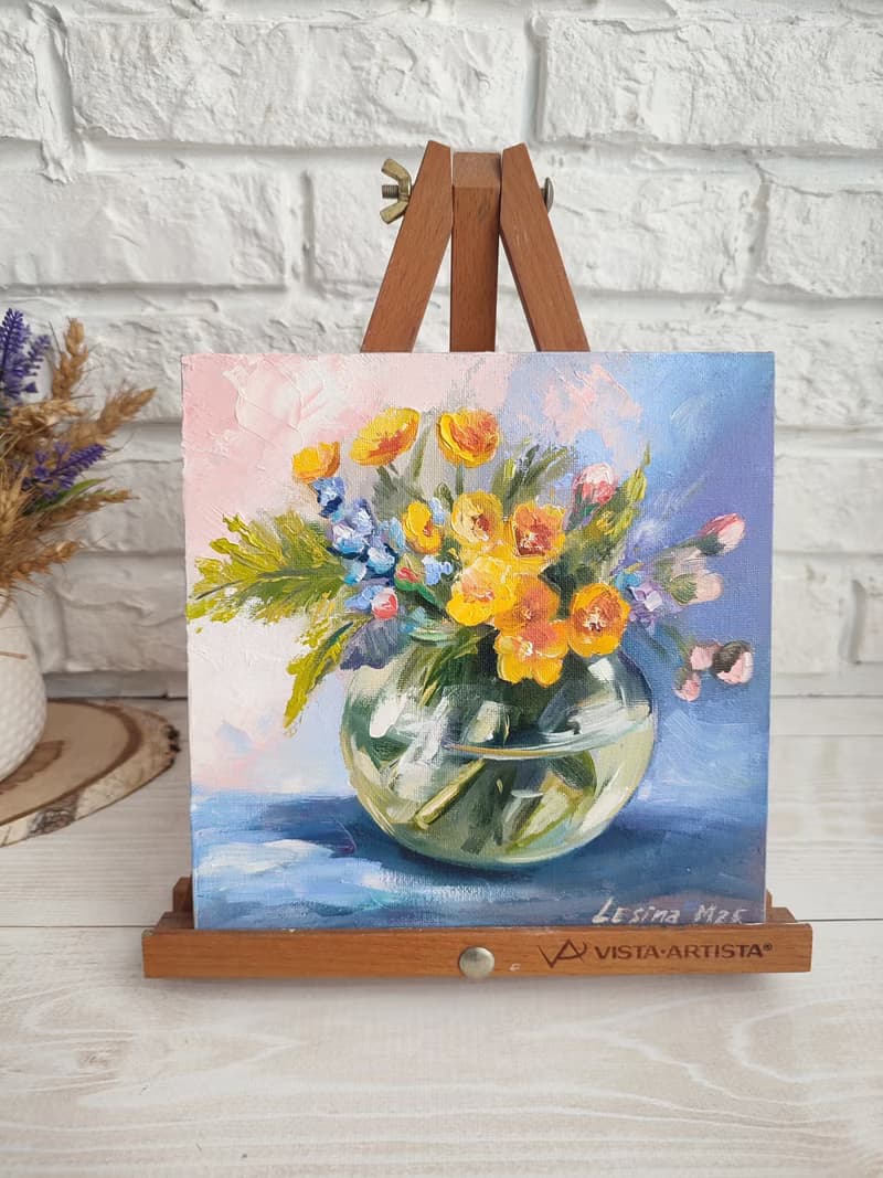 Wild Flowers Painting Flower Original Art Still life Oil Artwork Bouquet Flowers