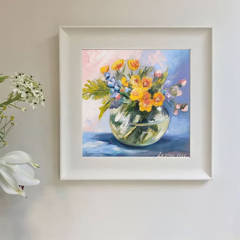 Wild Flowers Painting Flower Original Art Still life Oil Artwork Bouquet Flowers