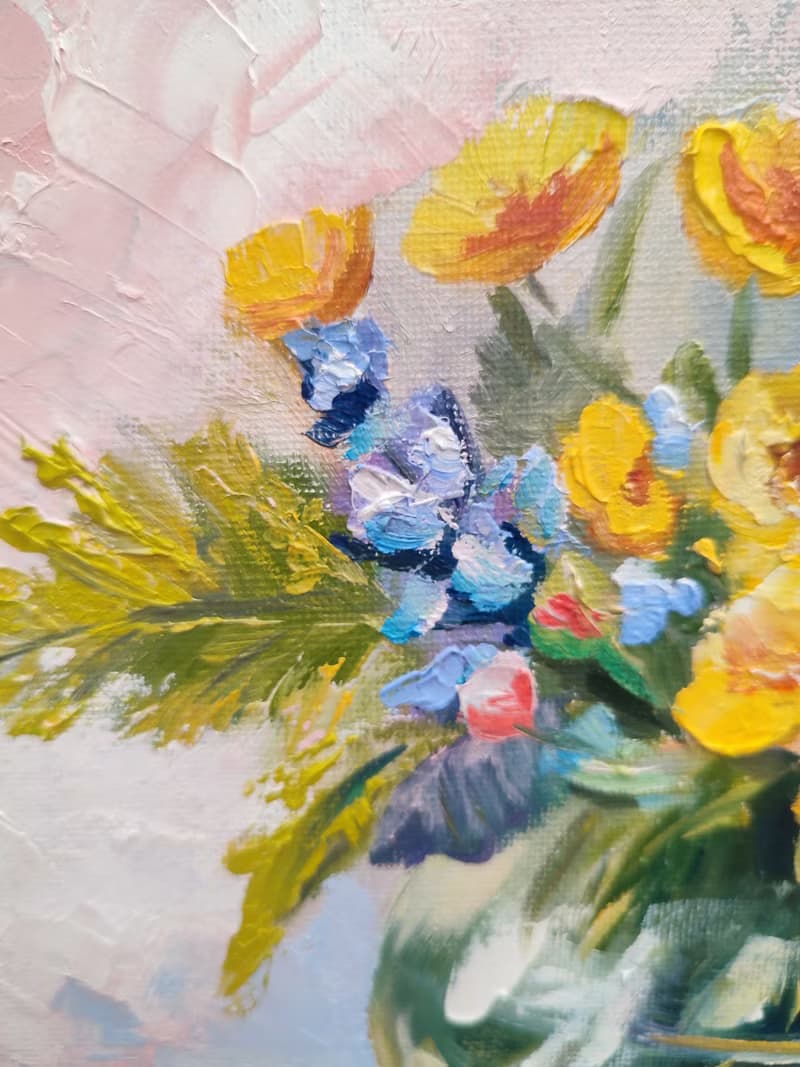 Wild Flowers Painting Flower Original Art Still life Oil Artwork Bouquet Flowers