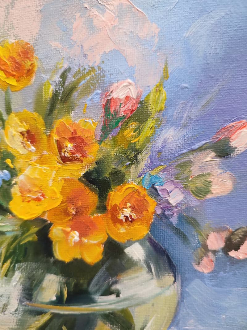 Wild Flowers Painting Flower Original Art Still life Oil Artwork Bouquet Flowers