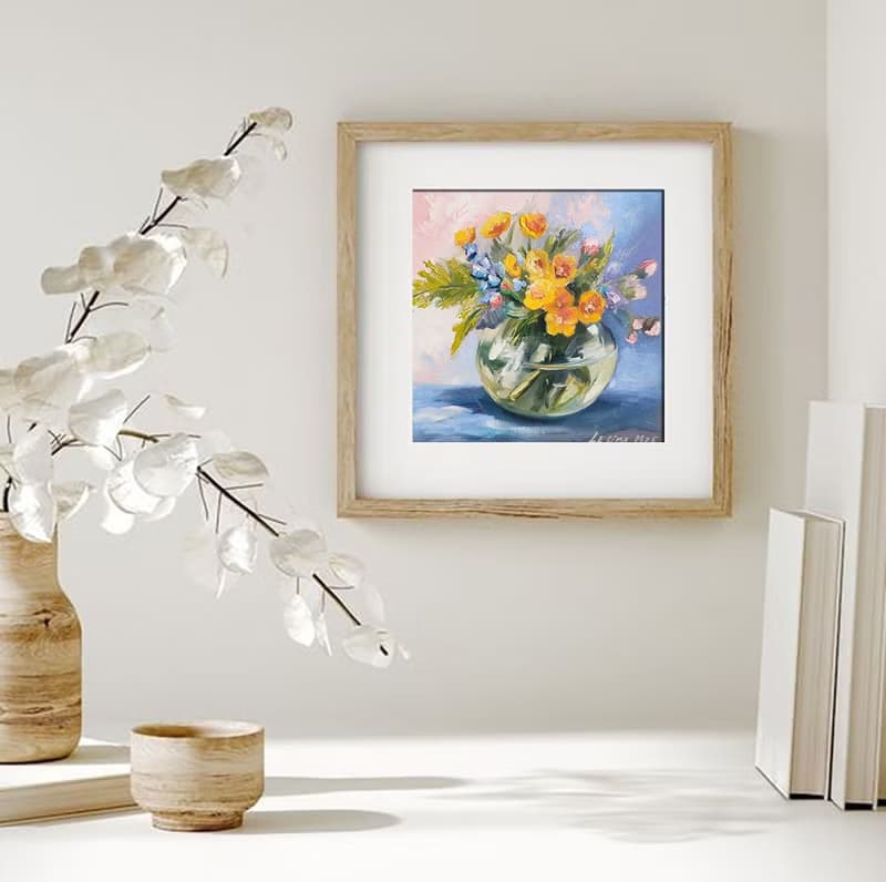 Wild Flowers Painting Flower Original Art Still life Oil Artwork Bouquet Flowers