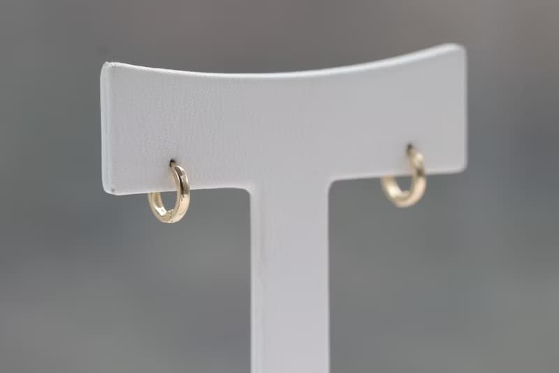 14K  7.5 mm圓耳扣耳環 (內徑 5.5 mm)(單個)
