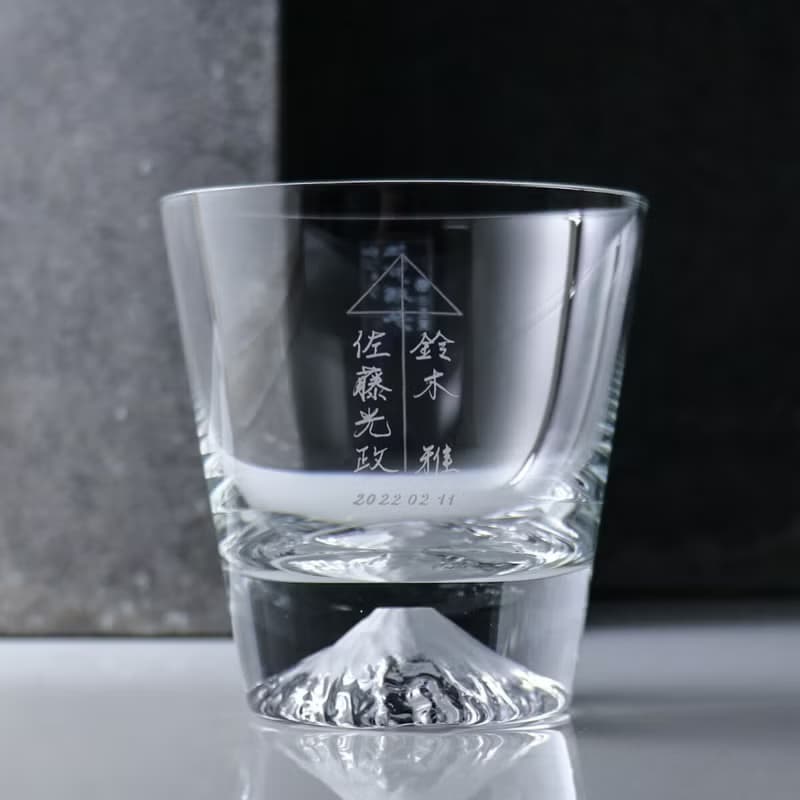 【富士山杯 X 愛情傘】日本江戶硝子Fuji水晶杯(桐箱包裝)