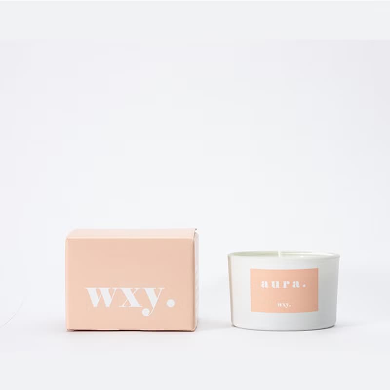 【英國 wxy】經典mini蠟燭- aura. 雲杉 & 琥珀絨 /95g