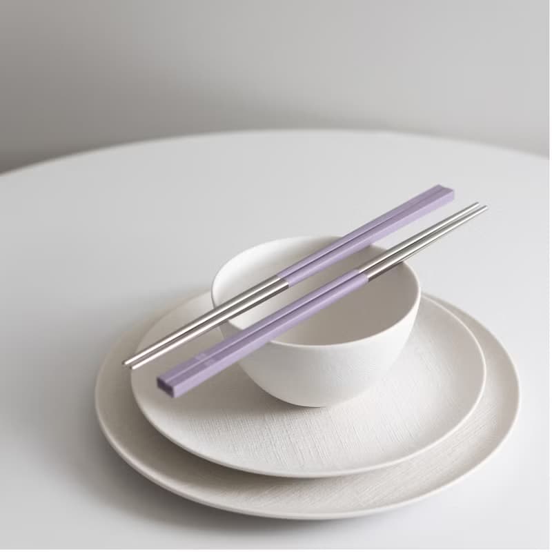 【台灣製】霧紫色 長款1雙入 304不鏽鋼筷子 健康於筷