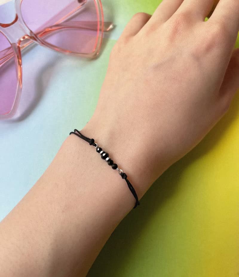 Found.Myth 緩解情緒 天然黑尖晶手繩 情侶.友情.親情 手工製