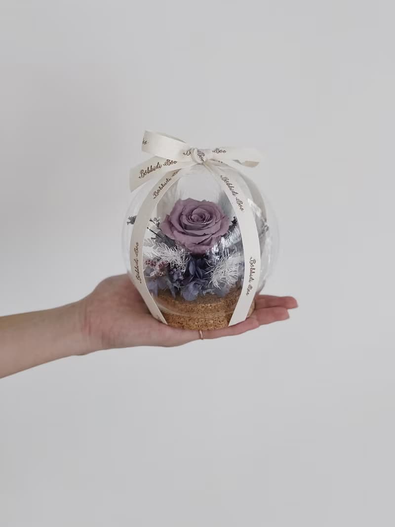 【永生玫瑰花玻璃球】• 情人節禮物/生日禮物/永生花/永生玫瑰花