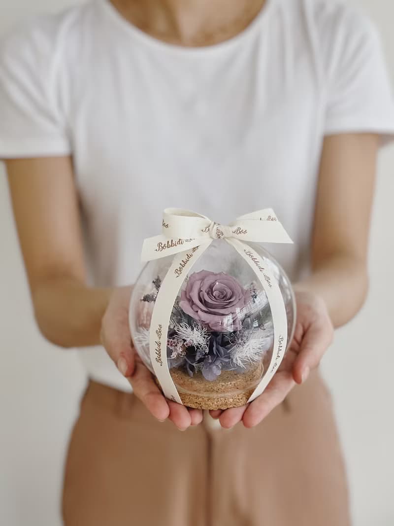 【永生玫瑰花玻璃球】• 情人節禮物/生日禮物/永生花/永生玫瑰花