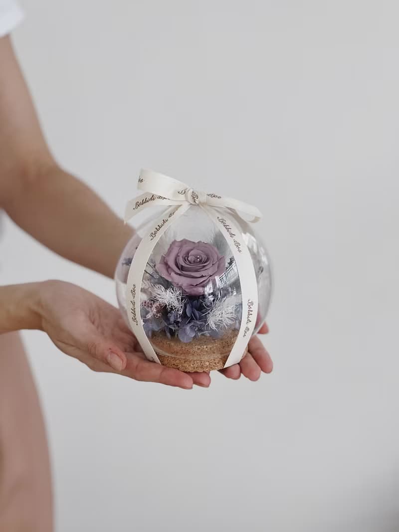 【永生玫瑰花玻璃球】• 情人節禮物/生日禮物/永生花/永生玫瑰花