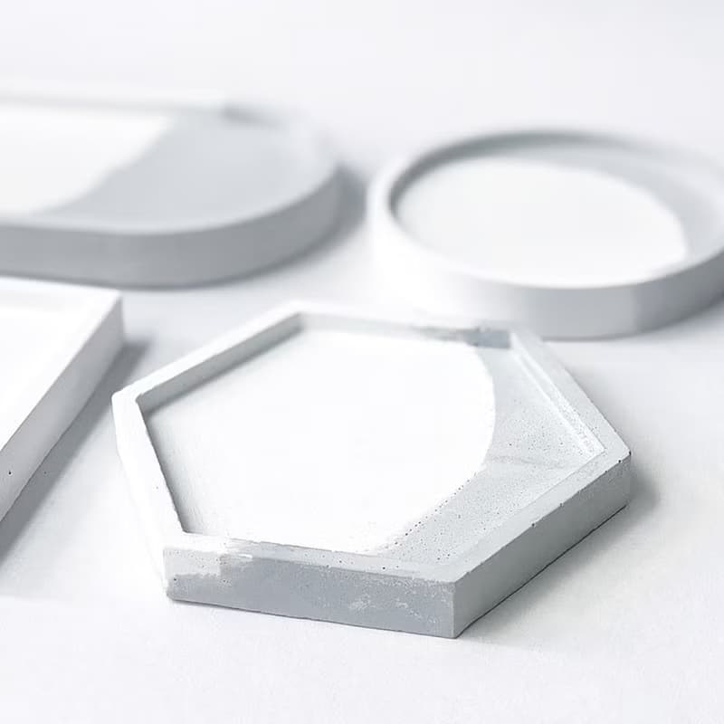 (預購) 白灰漸層系列 | 星點藤 銀斑葛 六邊形漸層水泥盆栽