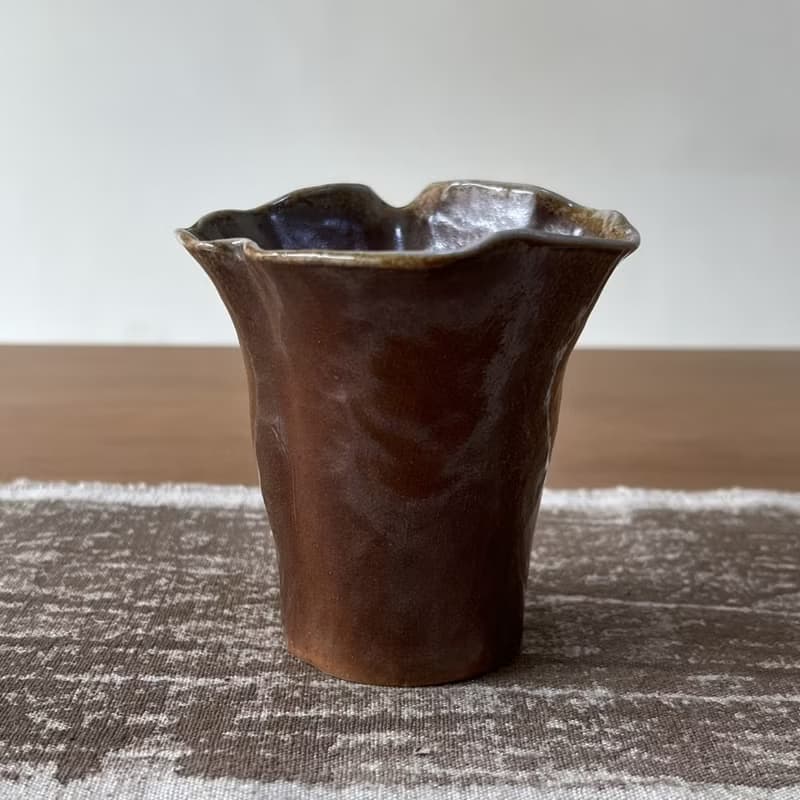 古畫 柴燒陶手捏茶海 小