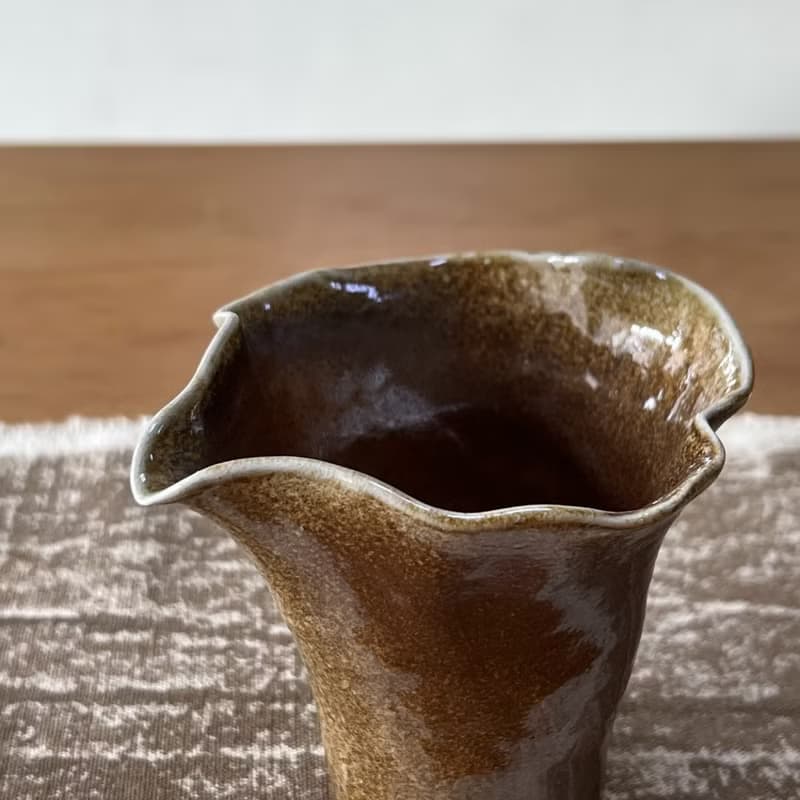 古畫 柴燒陶手捏茶海 小