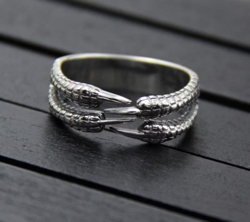 Real S 925 Sterling Silver Men Cool Dragon Claw Rings Exaggerated Vintage Thai