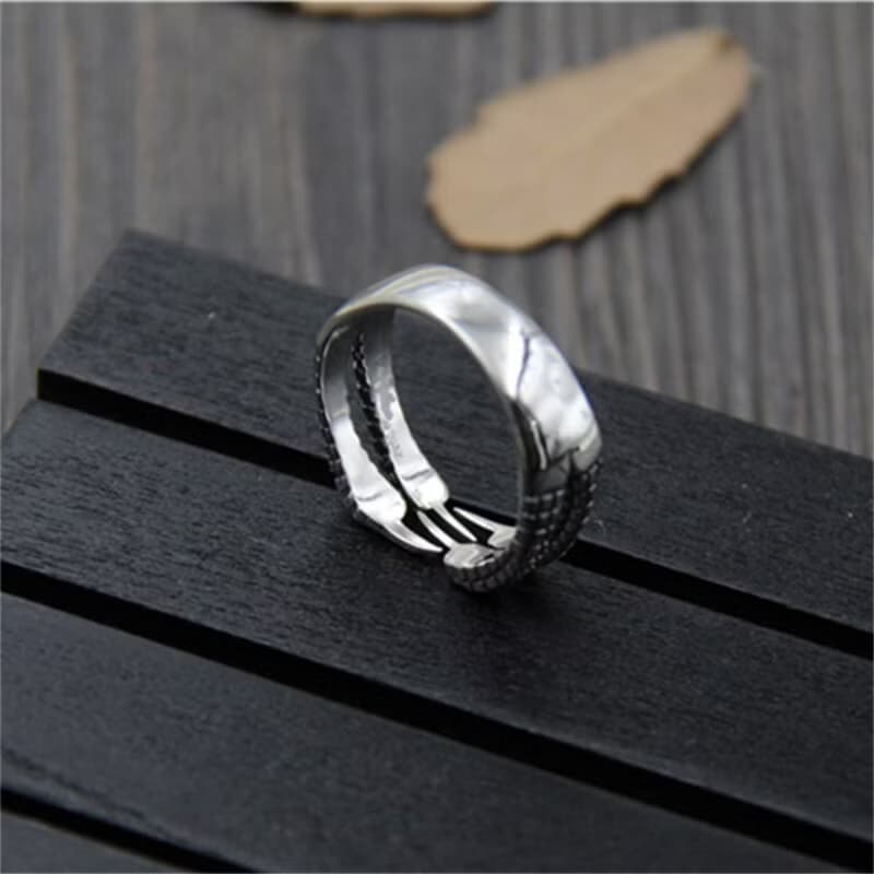 Real S 925 Sterling Silver Men Cool Dragon Claw Rings Exaggerated Vintage Thai