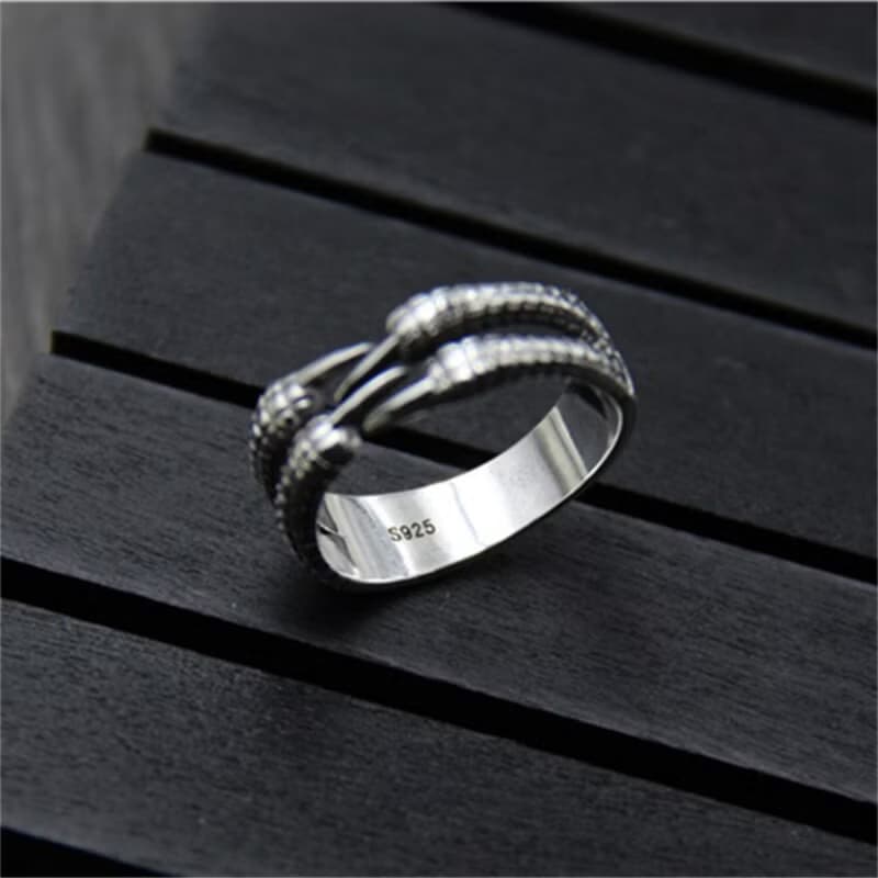 Real S 925 Sterling Silver Men Cool Dragon Claw Rings Exaggerated Vintage Thai