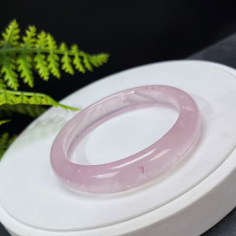 冰透粉晶手鐲 59MM 玫瑰水晶芙蓉 冰飄石英手環 助人緣 增強魅力