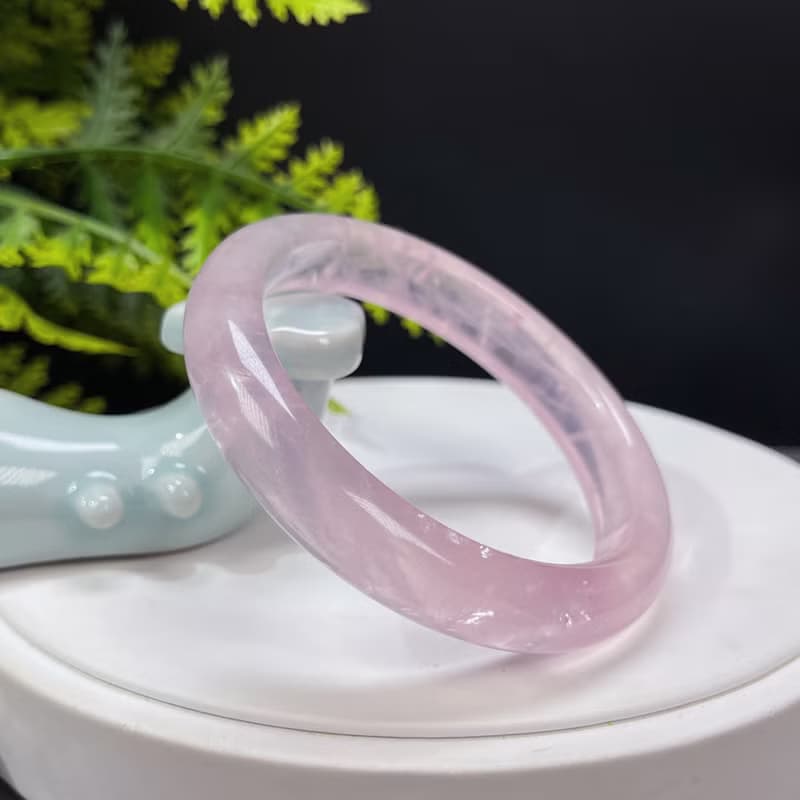 冰透粉晶手鐲 59MM 玫瑰水晶芙蓉 冰飄石英手環 助人緣 增強魅力