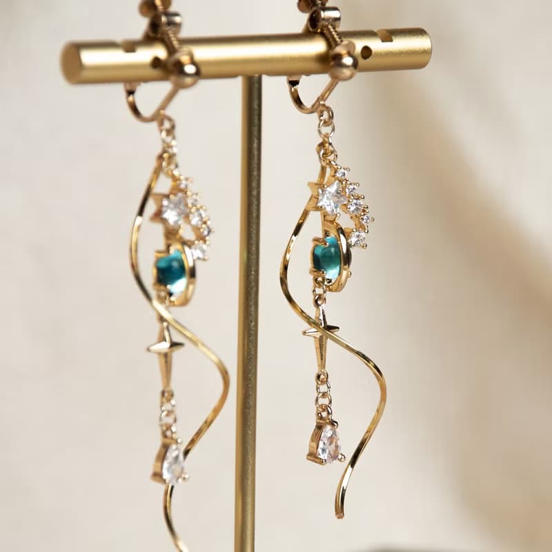 星旋 耳環 鍍真金 耳夾 耳針 純銀