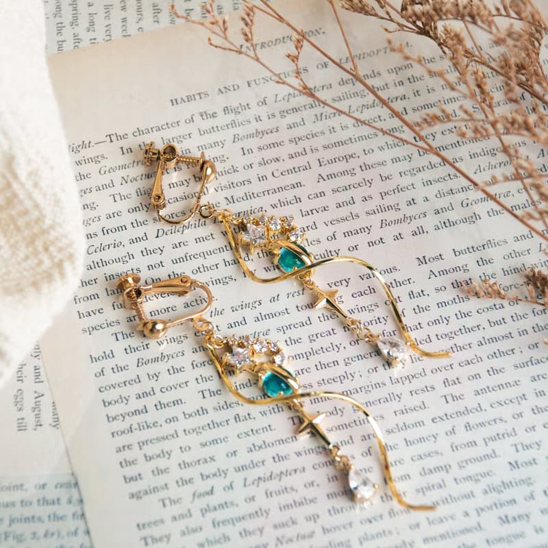 星旋 耳環 鍍真金 耳夾 耳針 純銀