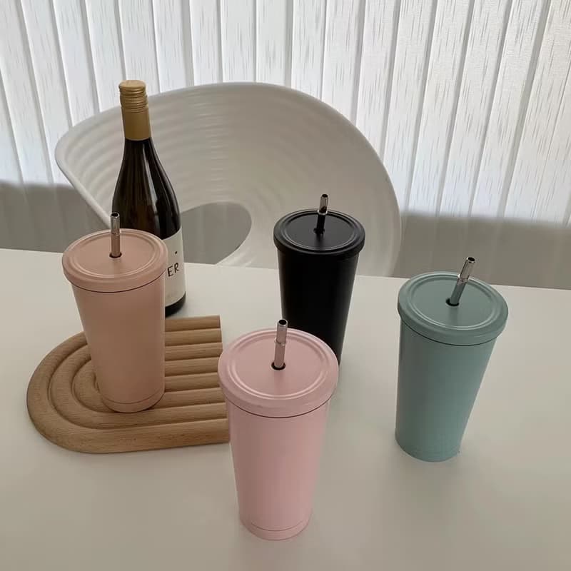 【創意禮物】定制吸管杯 時尚不鏽鋼隨行杯 送朋友禮物