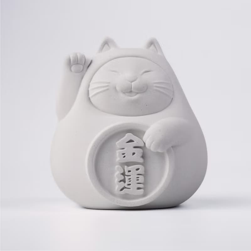 胖胖招財貓(大)  純淨白