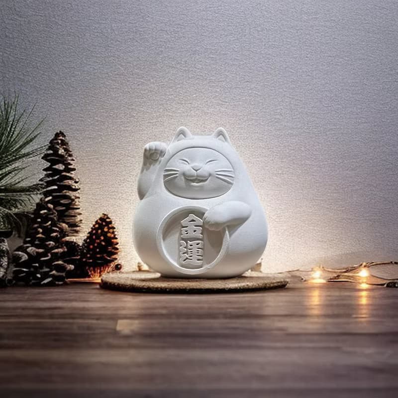 胖胖招財貓(大)  純淨白