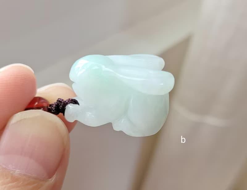 【親翠】天然翡翠 冰果綠胖臀兔兔項鍊 生肖 兔