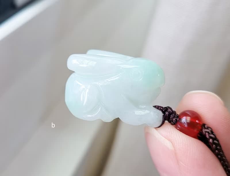 【親翠】天然翡翠 冰果綠胖臀兔兔項鍊 生肖 兔