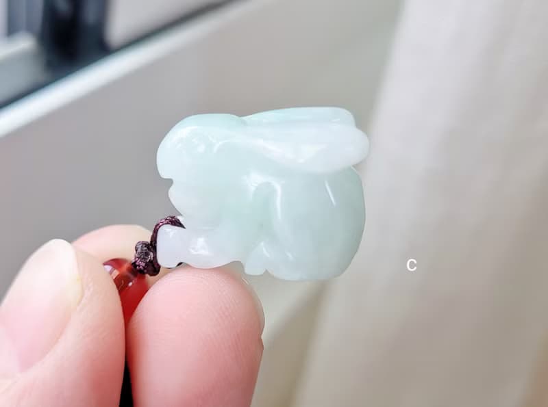 【親翠】天然翡翠 冰果綠胖臀兔兔項鍊 生肖 兔