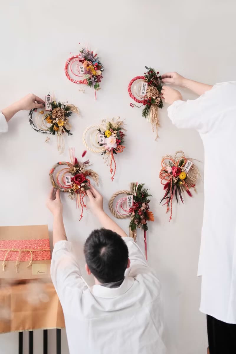 日系注連繩/紅白勝利/附3M掛鉤禮盒包裝/祈福乾燥花掛飾/開幕新居