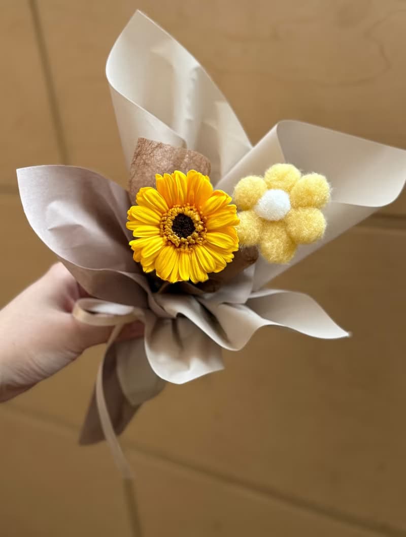 永生太陽花 單支花束 畢業花束 小花束 永生花 乾燥花