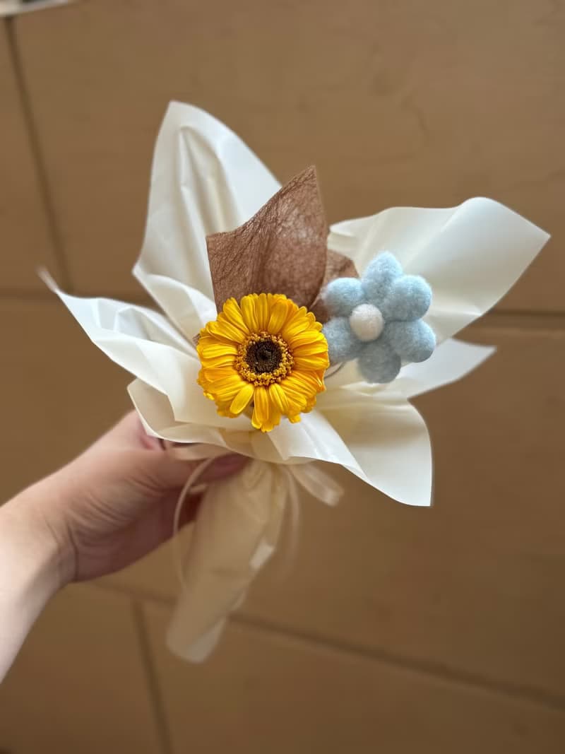 永生太陽花 單支花束 畢業花束 小花束 永生花 乾燥花