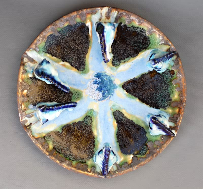 Fancy dish Blue dragons figurines Sculpture Space plate Alien creatures