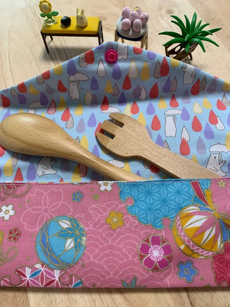 文青風環保純棉筷袋 浪漫金球 柔情粉 完美生活  日本 潮物 收納