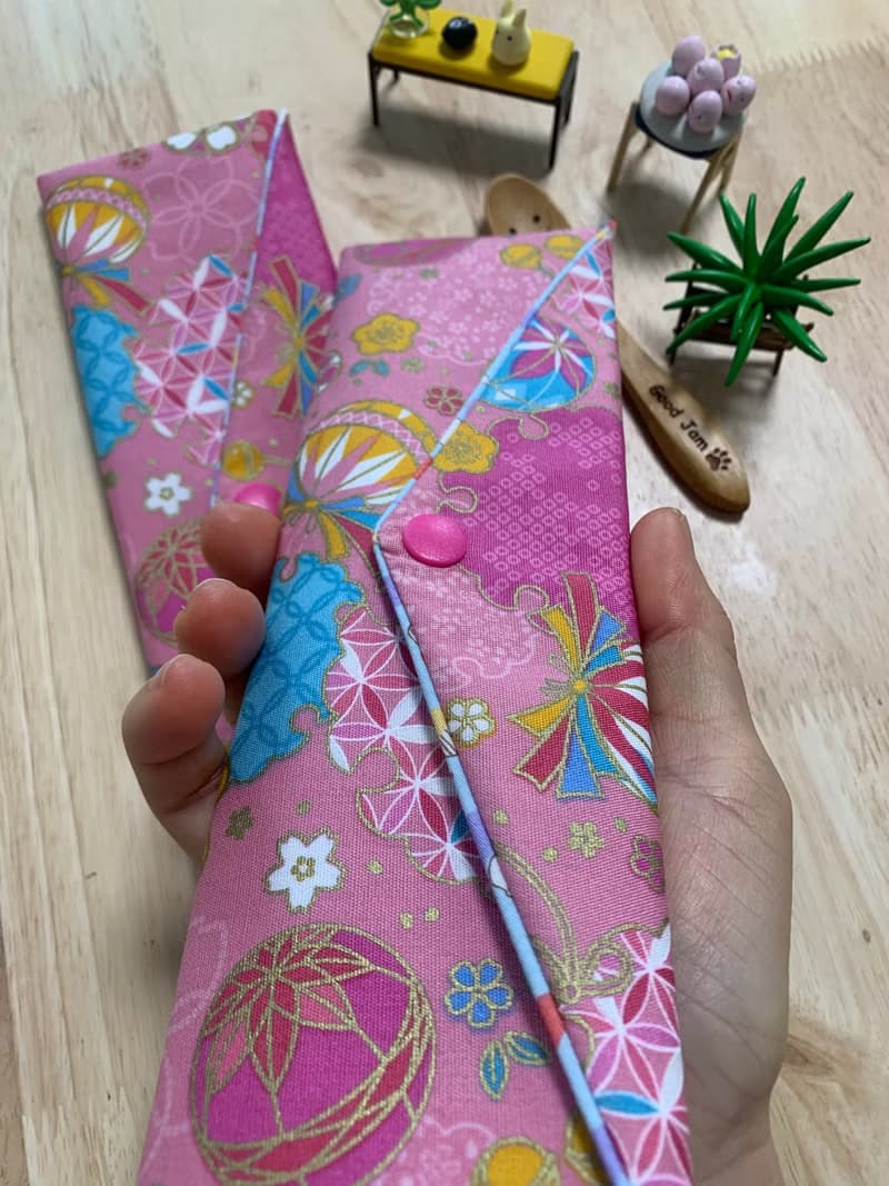 文青風環保純棉筷袋 浪漫金球 柔情粉 完美生活  日本 潮物 收納