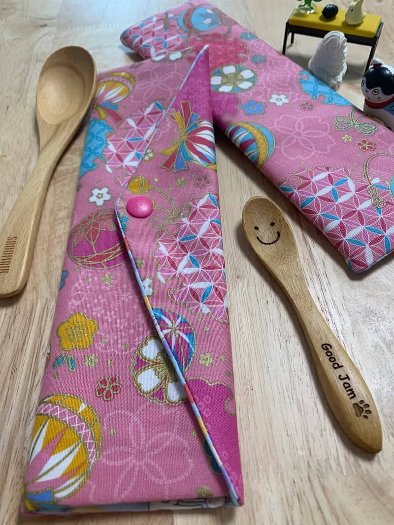 文青風環保純棉筷袋 浪漫金球 柔情粉 完美生活  日本 潮物 收納