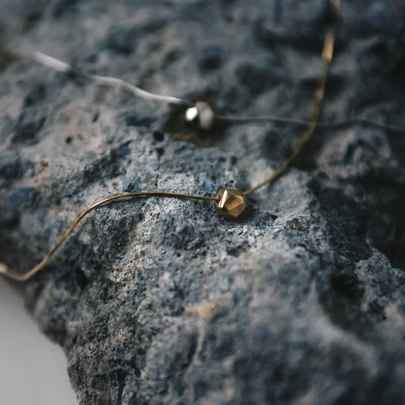 Meteor - 迷途之星系列 隕石純銀鎖骨鏈-鍍金