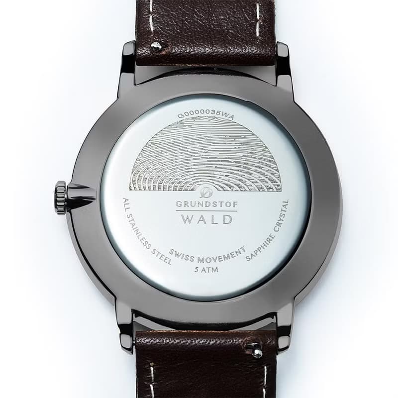 GRUNDSTOF 沉穩經典原木手錶 - 核桃木節 40mm 不鏽鋼銀 咖啡皮帶
