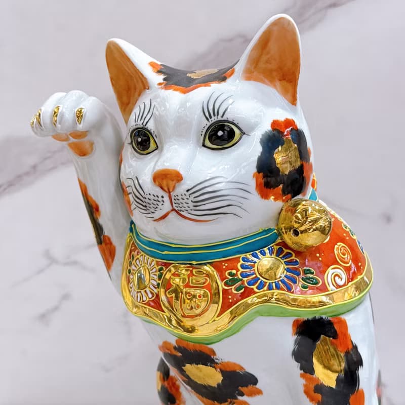 【金華三福】日本九谷燒招財貓 | 10號 - 金三毛