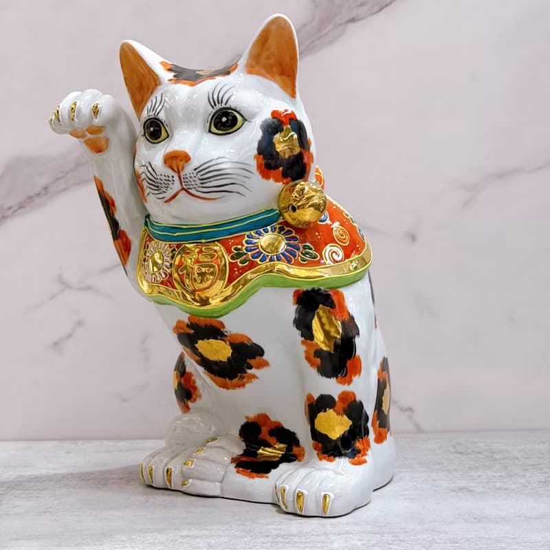 【金華三福】日本九谷燒招財貓 | 10號 - 金三毛