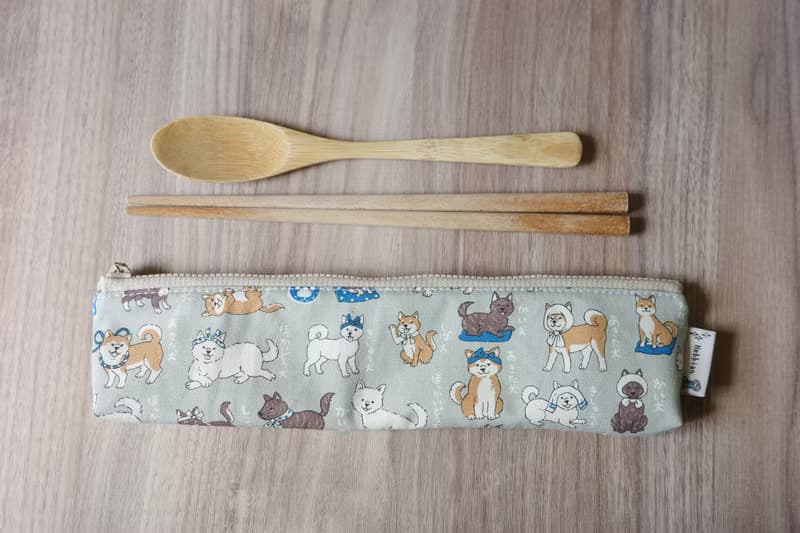 狗狗們 灰 - 餐具袋 環保餐具袋 | 海柏手作