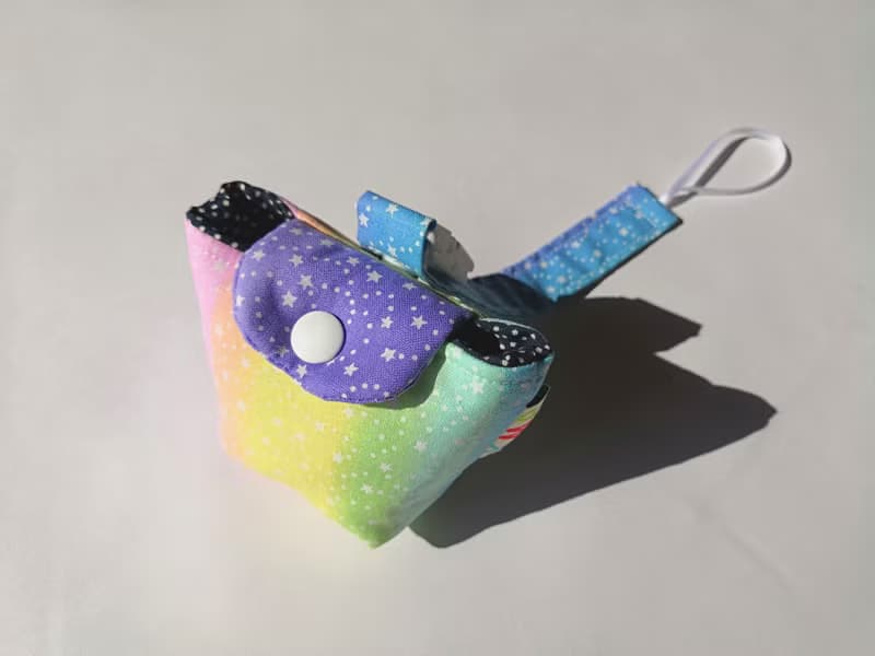 奶嘴夾 奶嘴收納袋 組合 星空彩虹/B