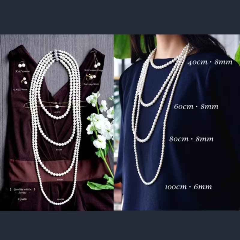貝パール8mm・40cm一連ネックレス　Eirene