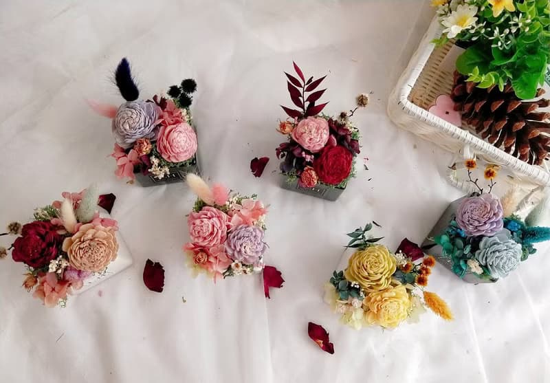藍芯手作│乾燥盆花・乾燥花 畢業花束 生日禮物 母親節禮盒 開幕